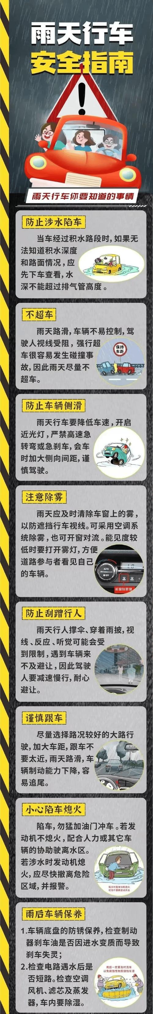雨天行车安全距离与车速